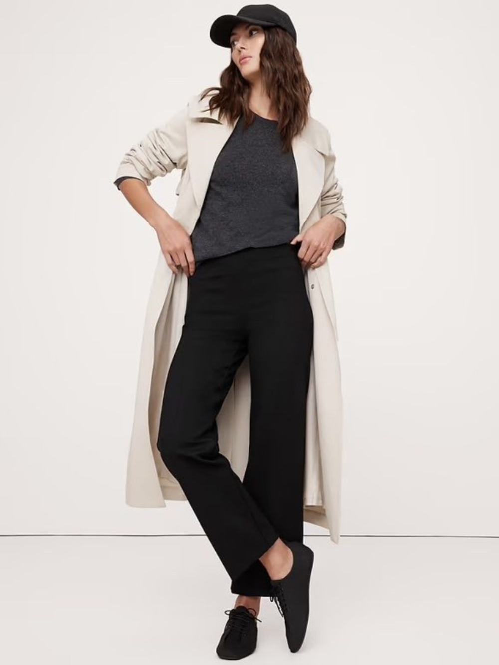 Banana Republic Women's FITTED EVERYWHERE PONTE ANKLE PANT Size Small Black